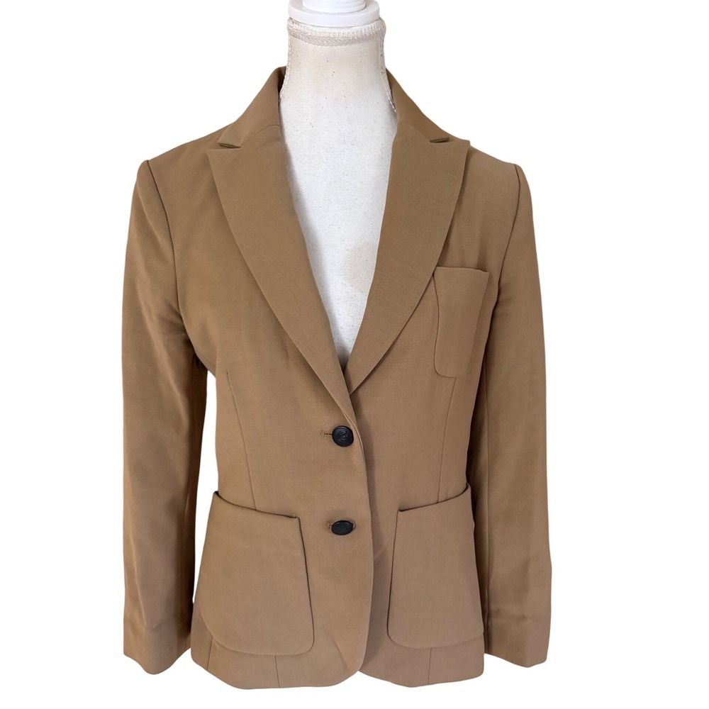 RAG & BONE Tan Nancy Crepe Fabric Blazer Wool‎ Blend Size 6